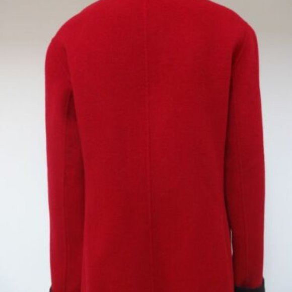 LAFAYETTE 148 NY RED BLACK STITCHES 100% WOOL HIDDEN BUTTONS DOWN JACKET 14 NWOT - Picture 3 of 6